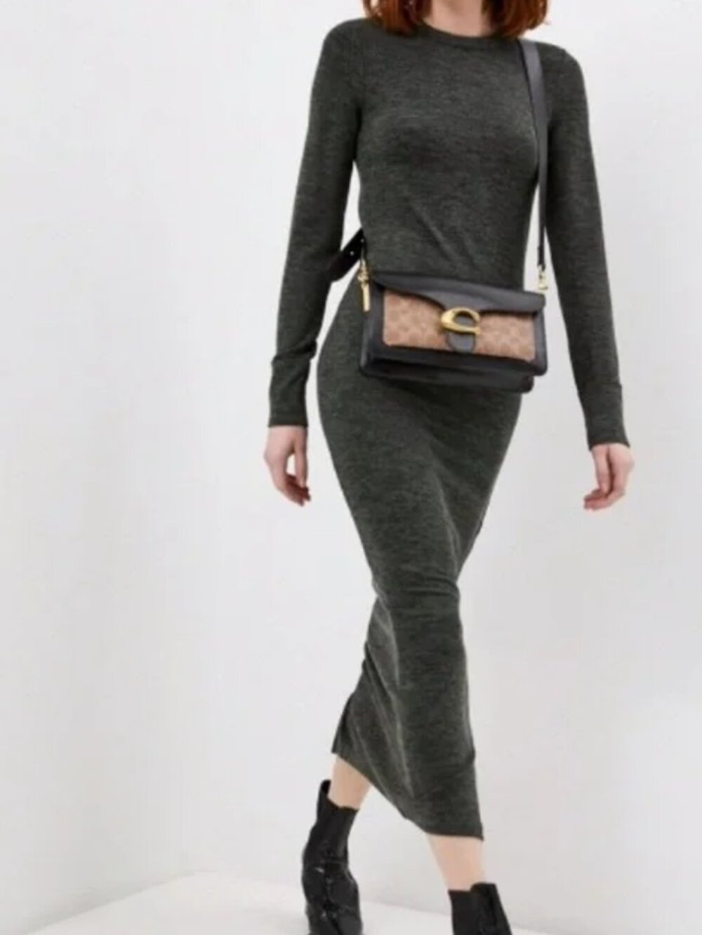 French Connection Sweeter Sweater Midi Green Dress